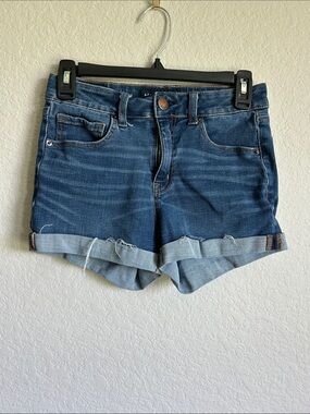 Aeropostale Blue Cuffed Denim Shorts